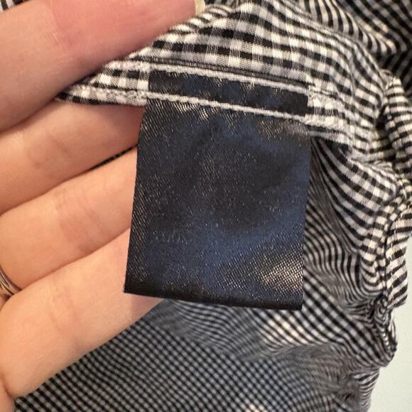 J Peterman Shirt Mens Large Check Black GIngham Button Up Long Sleeve Portugal - Picture 9 of 10